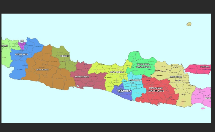 Peta Administratif Pulau Jawa